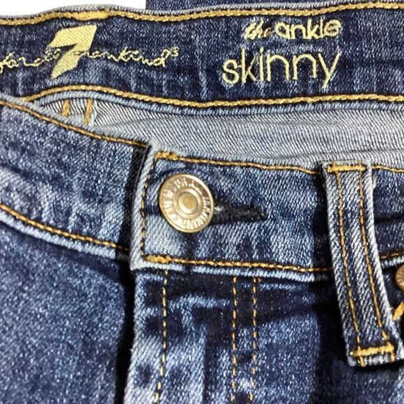 7 For All Mankind Distresssed The Ankle Skinny Jeans - Picture 6 of 13